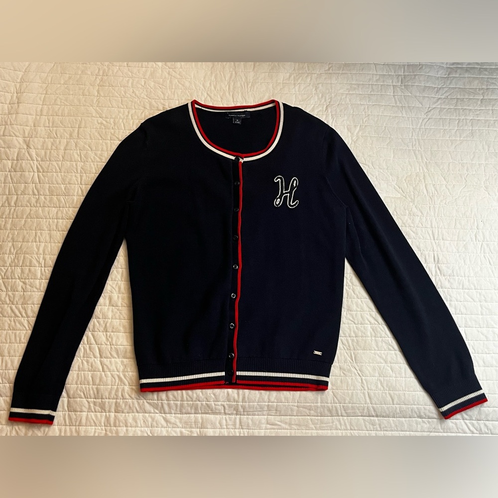 Tommy Hilfiger navy vintage Y2K cardigan